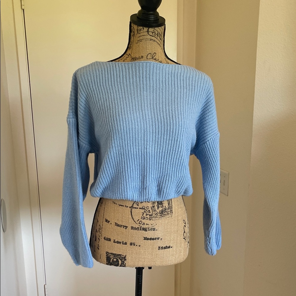 Chic Sky Blue Sweater